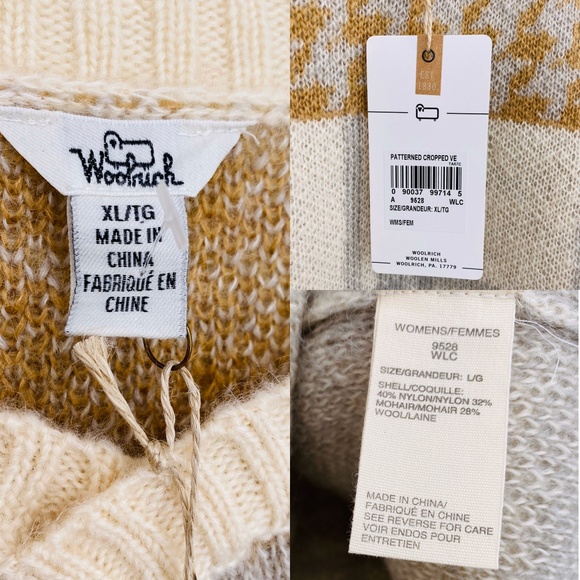 Woolrich Plaid Houndstooth Wool Mohair Blend - Picture 7 of 9